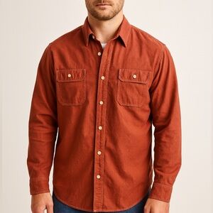 J. Crew 100% Cotton Chbray Shirt Men’s XL Rust Red